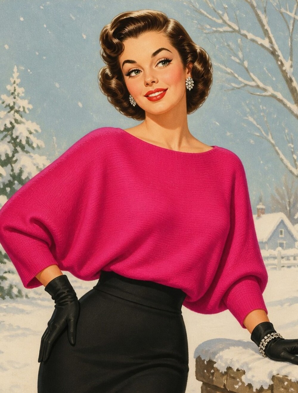 CeCe Hot Pink Boatneck Rib-Knit Sweater